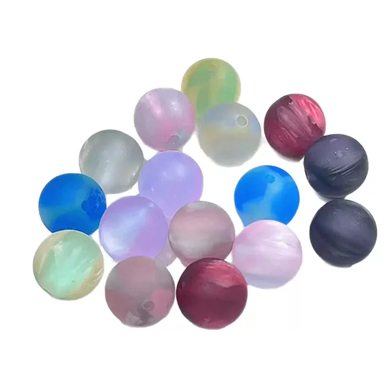 

Новинка, 100 шт./лот, 16 мм, цвет, матовый эффект, геометрия, круглая форма, смоляные бусины с прямым отверстием, ювелирные изделия своими руками, кулон для одежды, аксессуар