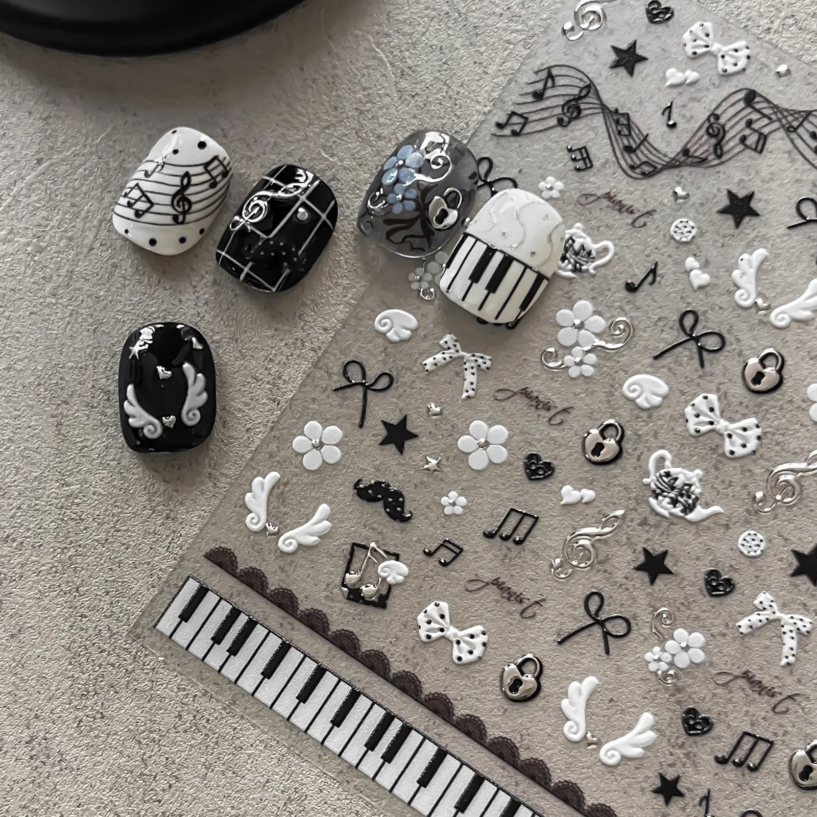 สติ๊กเกอร์ติดเล็บลายโน้ตเปียโน - Musical Instrument Images บทวิจารณ์และราคา