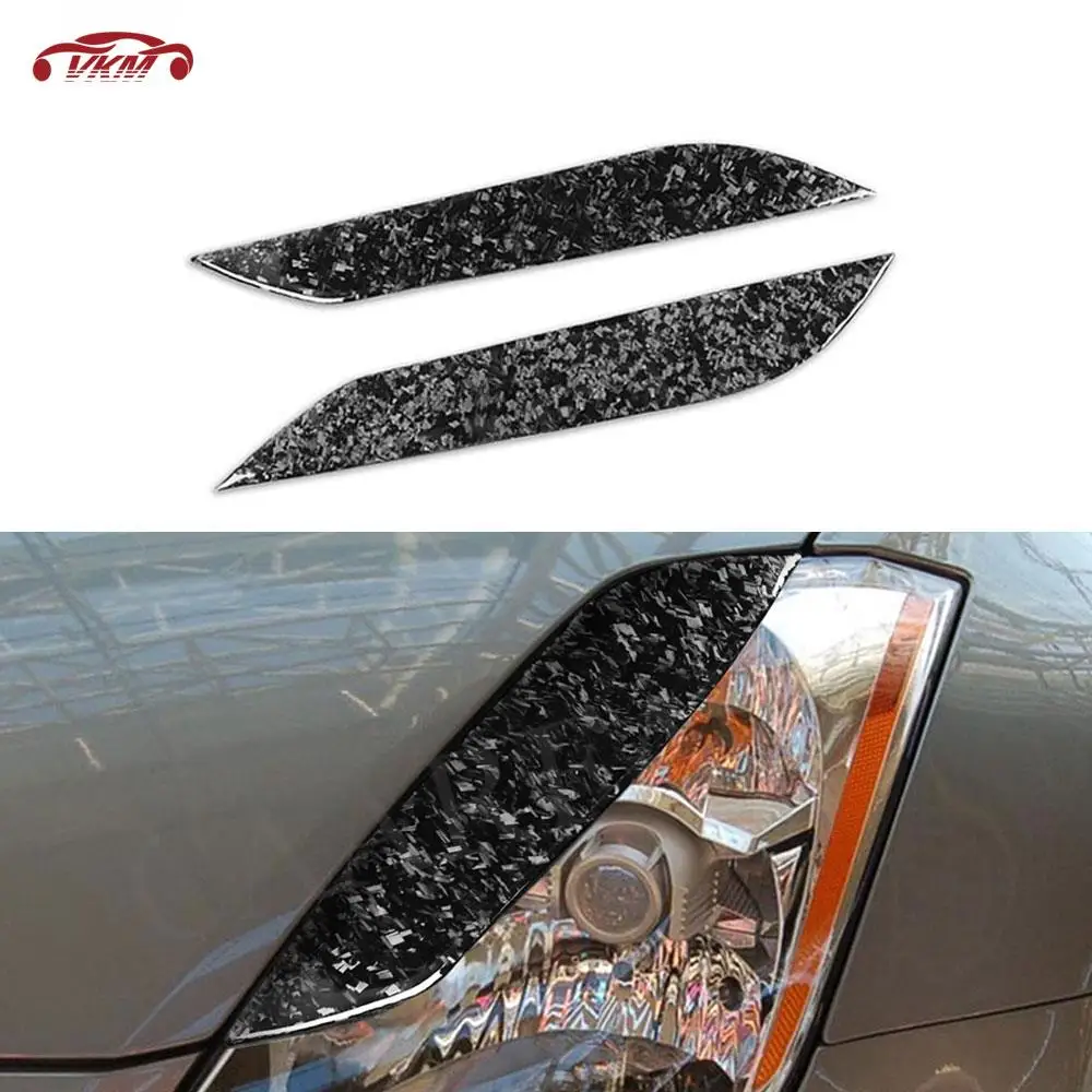 

Front Bumper Eyelids Eyebrow Headlight Covers for Nissan 350z 2006-2009 Forged Carbon Fiber Car Styling