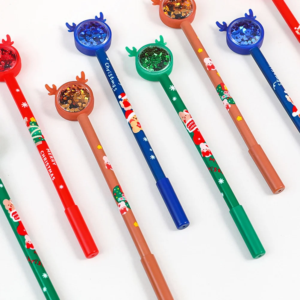 

8Pcs Adorable Christmas Gel Pens Lovely Shaped Writing Tools for Note Taking Smooth Hand Feeling Student Prize Gifts