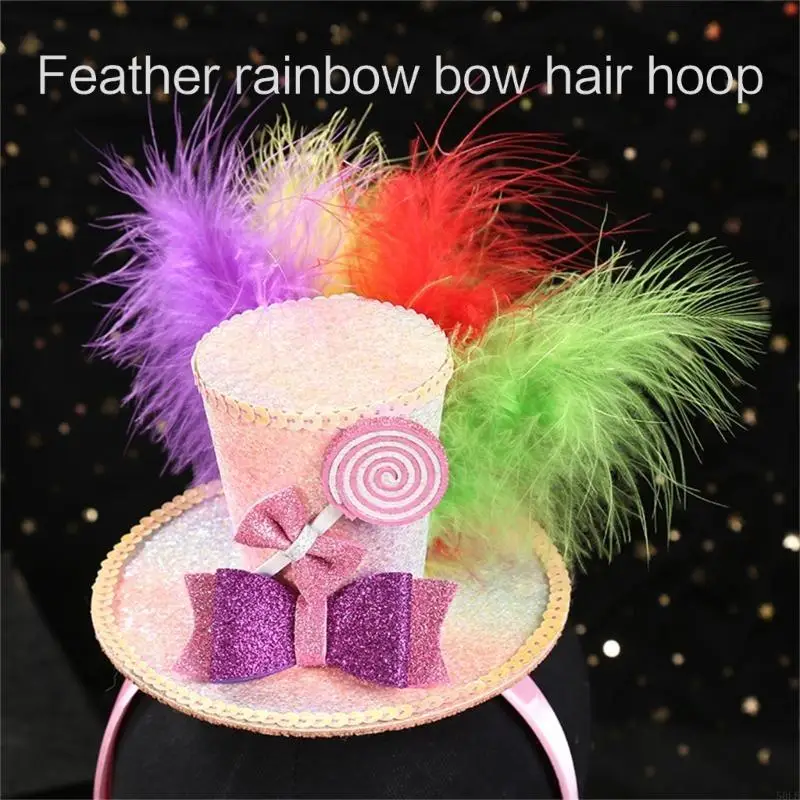 50LE Carnivals Party Hat Headpiece for All Age Person Creative Birthday Headwear Top Hat Hairhoop Holiday Festival Headdress