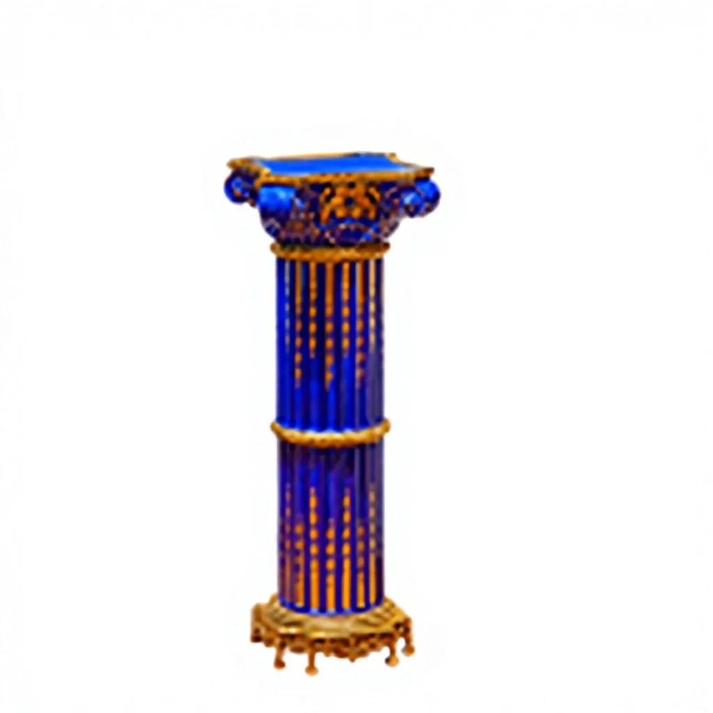 &c Bronze Base with High-temperature Painted Ceramic Columns - a Decorative Piece for the Living Room.
