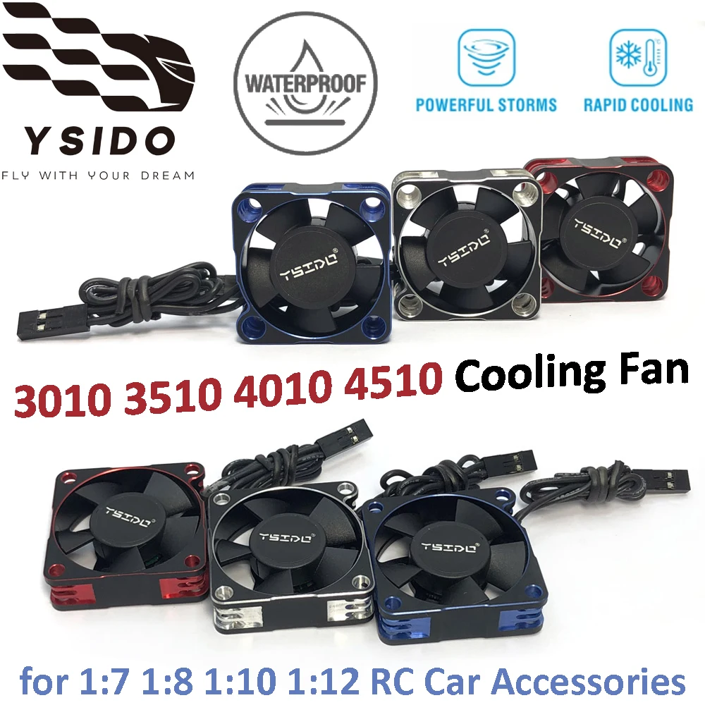 ysido-3010-3510-4010-4510-ventilador-de-resfriamento-rapido-a-prova-d'agua-para-carro-1-7-1-8-1-10-1-12-rc-3650-3660-4274-4292-motor-sem-escova-pecas-esc