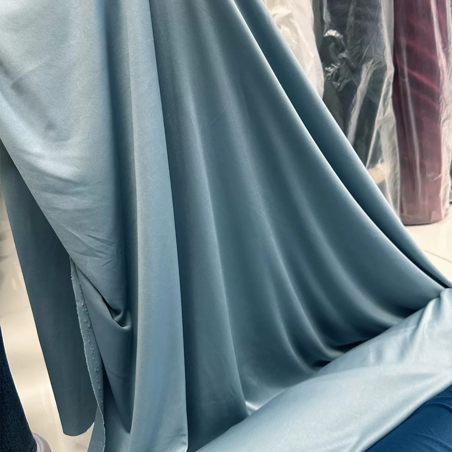 Royal Blue  Dusty Blue Milk Silk Stretch Fabric Drapable Cloth for DIY Wedding Ceiling Drape Outdoor Backdrop  Party Decoration