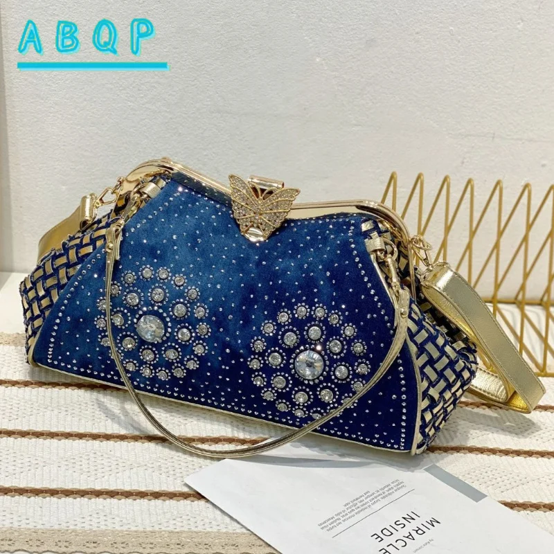 Women's Diamond-encrusted Handbag Diamond-encrusted Shiny Dinner Party Women's Shoulder Bag Large Capacity Fashion Women's Bag