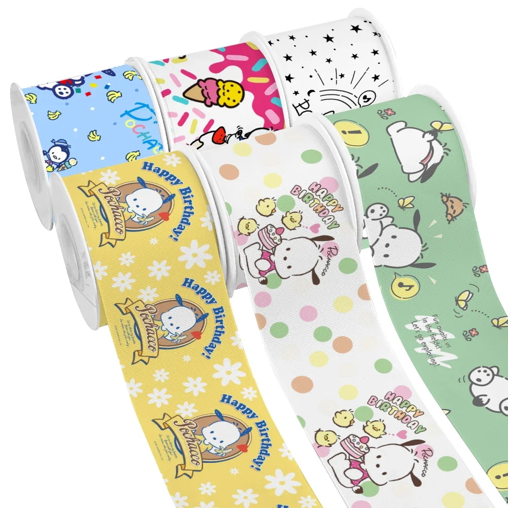 

Pochacco Japanese Sanrio Cartoon 10yards Pattern Printed Grosgrain Ribbon for DIY Girl Headwear Bows Satin Ribbon