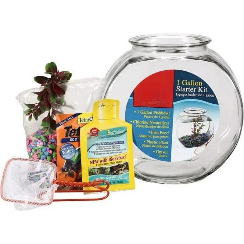 

Стеклянная миска для рыбы со стартовым набором, 1 галлон
