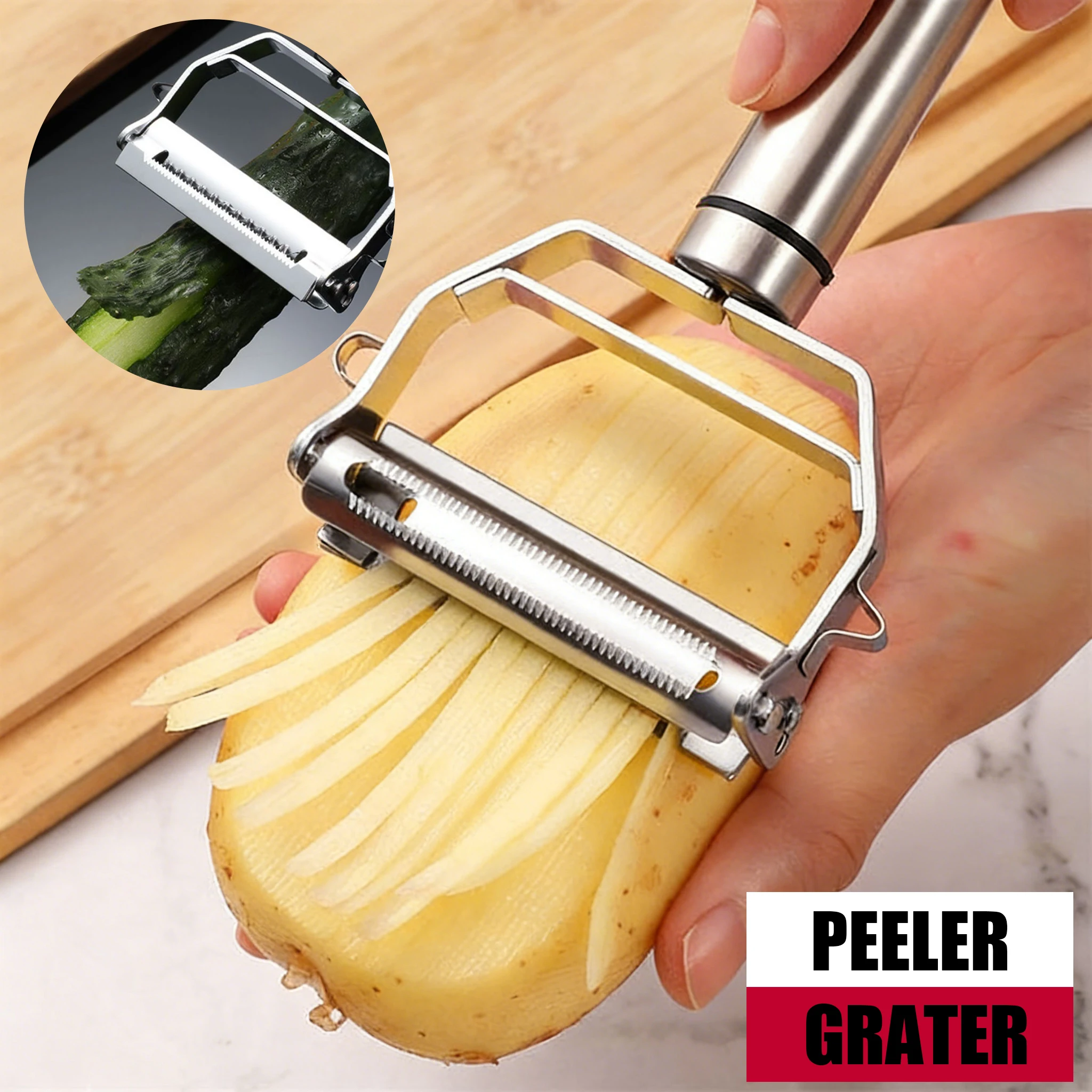 

﻿ ﻿ High Quality Stainless Steel Potato Cucumber Carrot Peeler & Grater 2 in 1 Vegetables Fruit Peeler Vegetable Slicer