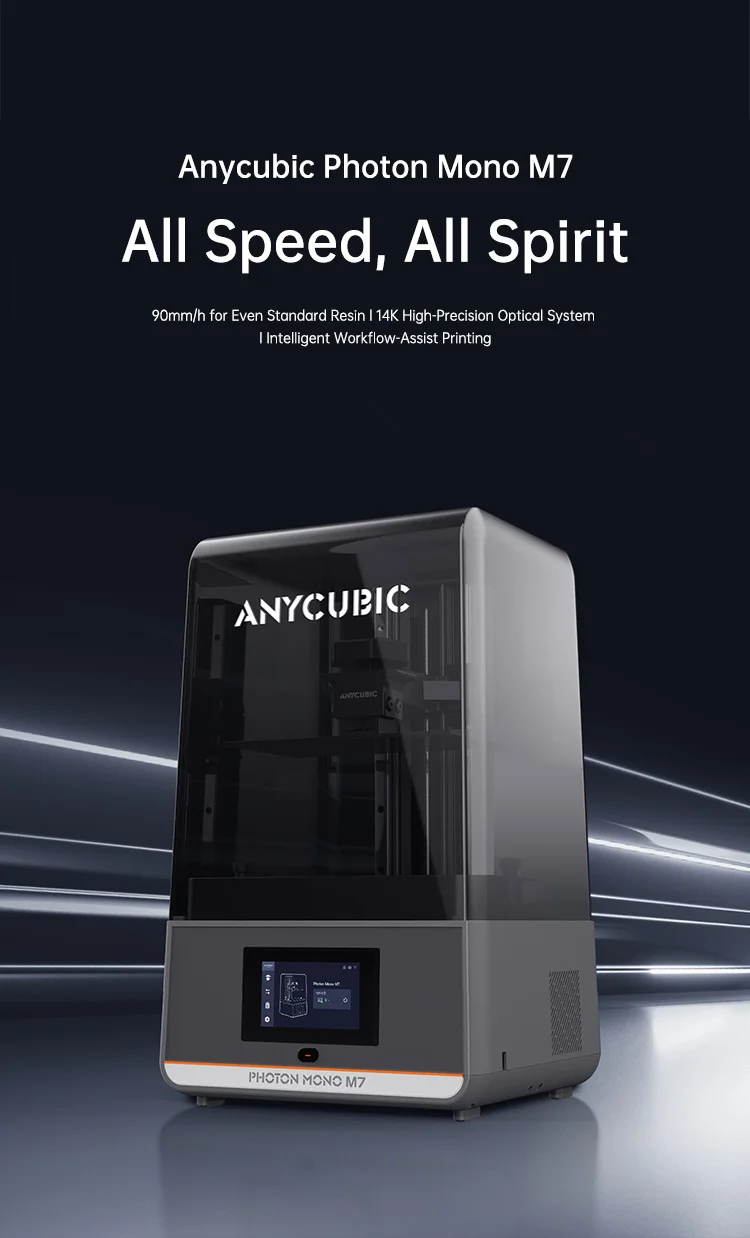 ANYCUBIC Photon Mono M7 14K Mono MSLA 3D Printer 10'' 14K LCD Resin 3D Printer Speed Up to 150mm/h Printing Size 223*126*230mm