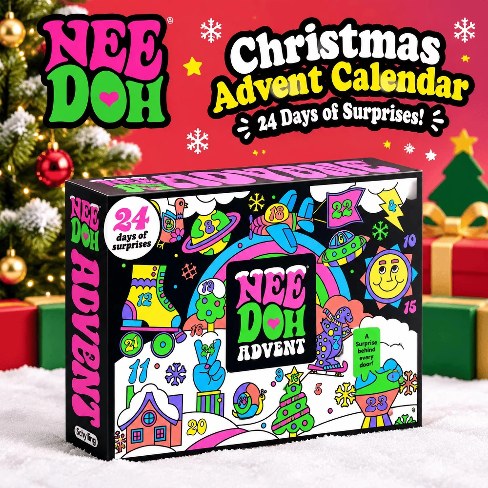 NeeDoh Christmas New Year Holiday Gift Countdown Calendar 3D PVC Fidget Doll Advent Calendar Surprise Box Stress Relief Toy