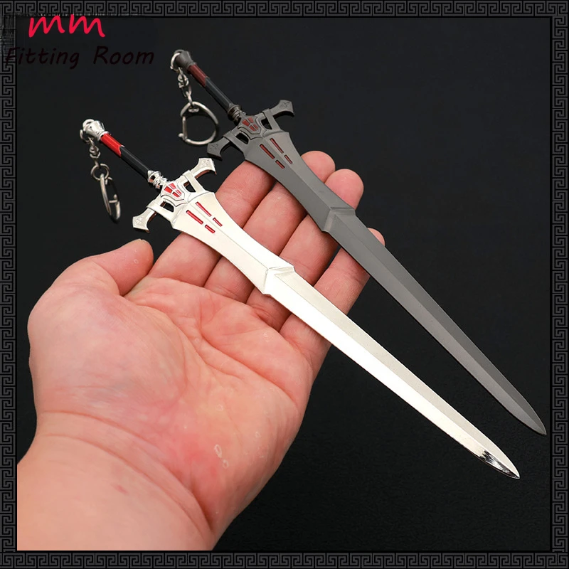 22CM Tifa Alloy miniature weapon knife Anime game  Fit Gift collection doll accessories