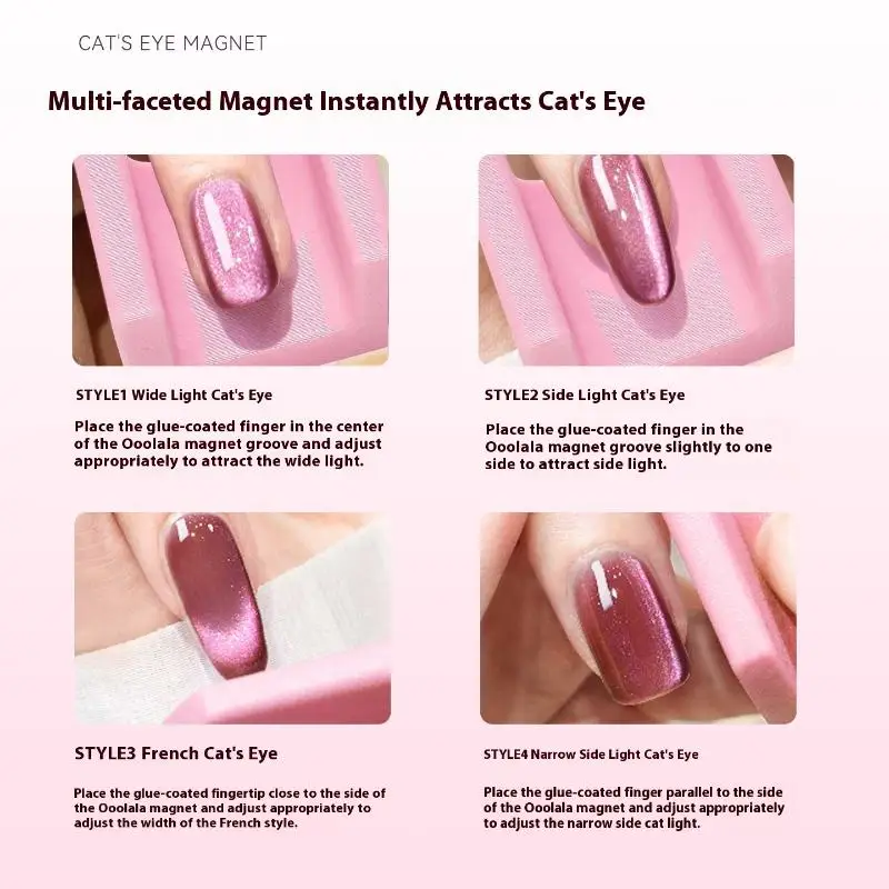 新しいネイルアートキャットアイマグネットスティック、キャットアイジェル効果用、クリエイティブな装飾ネイル小道具ツール、ジェル専用ベルベット5DネイルDIYツール