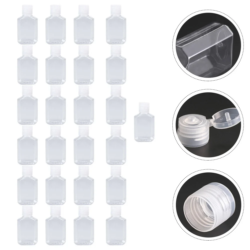 25 garrafas de gel de sabão de mão dos pces plástico recarregável à prova de vazamento recipientes de viagem garrafas de amostra portáteis para loção shampoo sabão