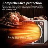 500W Electric Heater PTC Ceramic Heating Hot Air Blower Home Room Small Desktop Fan Heater Winter Low-power Electric Warm Stove