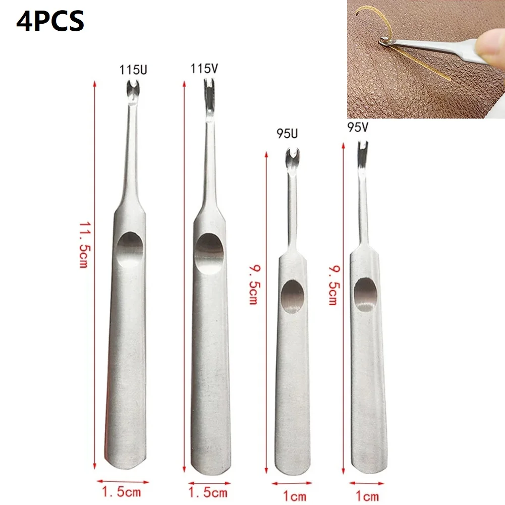 4pcs Leather Craft Tool Leather Cutter U V Shaped Leather Stitching Skiving Tool Edge Beveler Leathercraft Hole Puncher