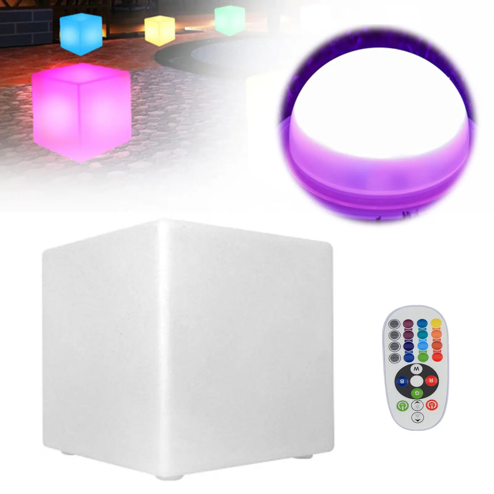 LOYALHEARTD-Mudando LED Cube Light, Pub Bar Stool, Chair Light com Controle Remoto, Lâmpada Atmosfera, 16 Cores RGB, 17"