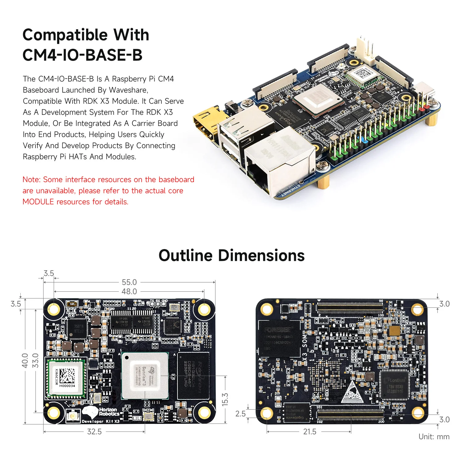 وحدة AI عالية الأداء من D-Robotics RDK X3، 5 قوة حوسبة TOPS، لـ Raspberry Pi CM4، خيارات لـ / RAM / eMMC #4