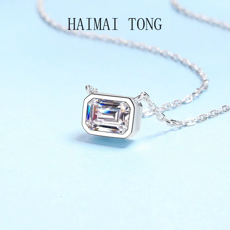 Luxury Collarbone Chain PT950 Platinum Women's Necklace Sugar 1ct Moissanite Diamond Exquisite Choker Pendant Nice Jewelry Gift