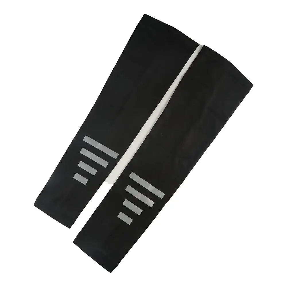 Fluorescent Reflective Arm Warmers Spandex/Elastane Quick-drying Ice Silk Sleeves Black Armguards Cuff UV Protection Arm Covers