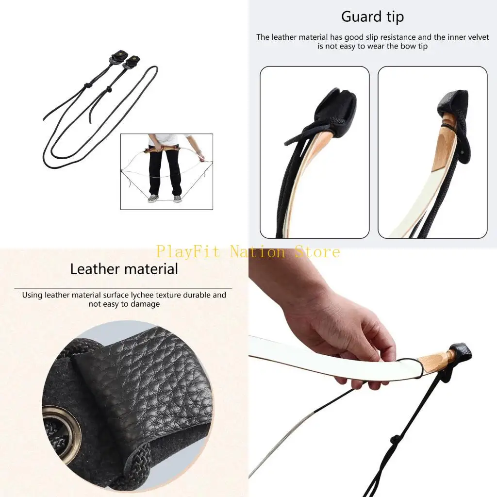 

242F Кожаный стрингер для рекурсивного лука Устройство для смены веревки для намотки лука Традиционный инструмент для струн для