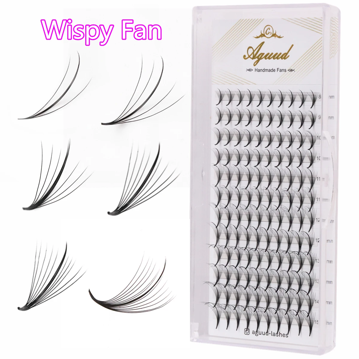 

AGUUD Wispy Premade Fans Eyelash Extension 3D 5D 7D 9D 11D 13D 15D Volume Spike Individual Lashes Faux Mink Lash Cluster Cilia