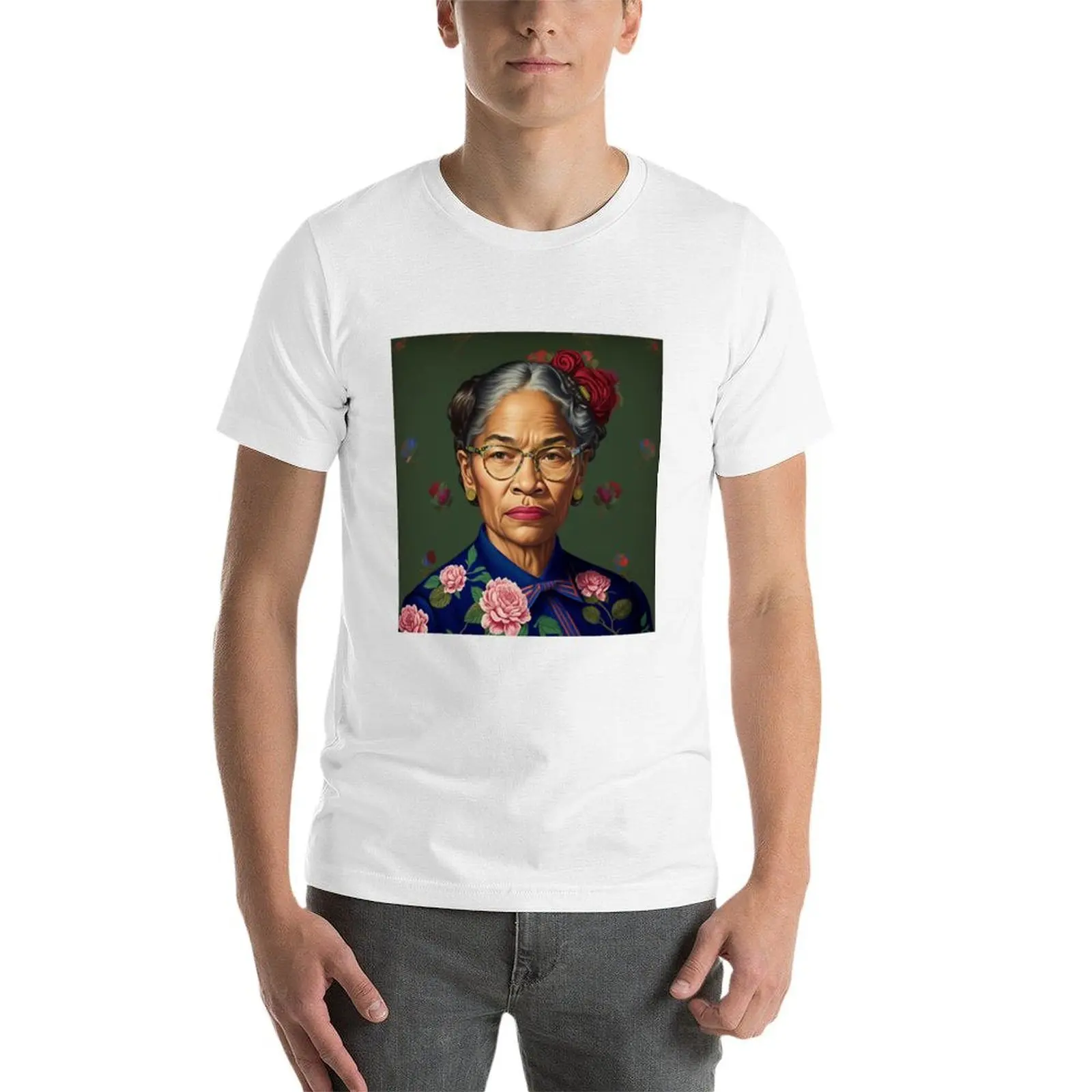تي شيرت Portait of Rosa Parks من Kehinde wiley تي شيرت g رجل تي شيرت للرجال تي شيرت للرجل جرافيك تي شيرت #4