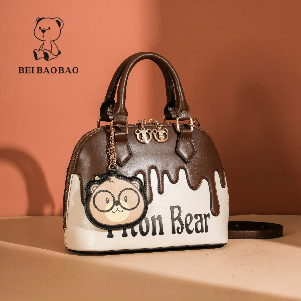 Beibaobao 2024 new shoulder bag fashionable women\'s crossbody bag large capacity casual cartoon animal handbag Bolso de Mujer