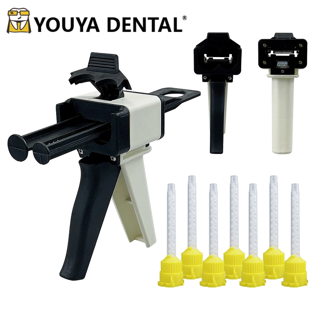 

Dental Impression Mixing Head Silicone Rubber Injection Gun for Mixing 1:1 Silicone Rubber Conveyor Dispensing Gun