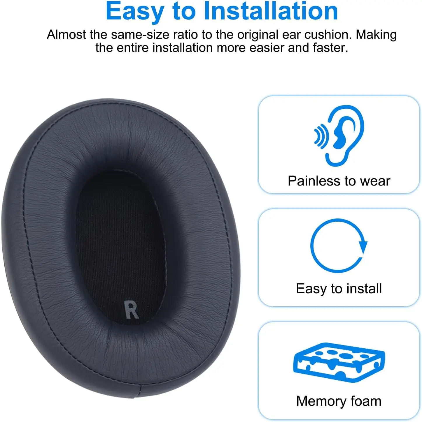 Bantalan telinga pengganti kompatibel dengan Audio-Technica ATH-SR9 ATH-DSR7BT ATH-DSR9BT bantalan telinga headphone, Headset earpad, lembut