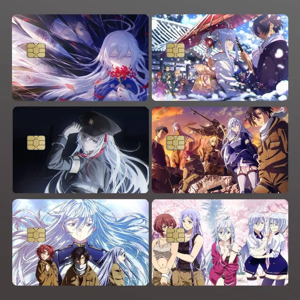 Anime 86 E-Eighty-Six Credit Skin Cover Card Stickers 4PCS Film Bus Pass Front Decoration Bank Debit Waterproof