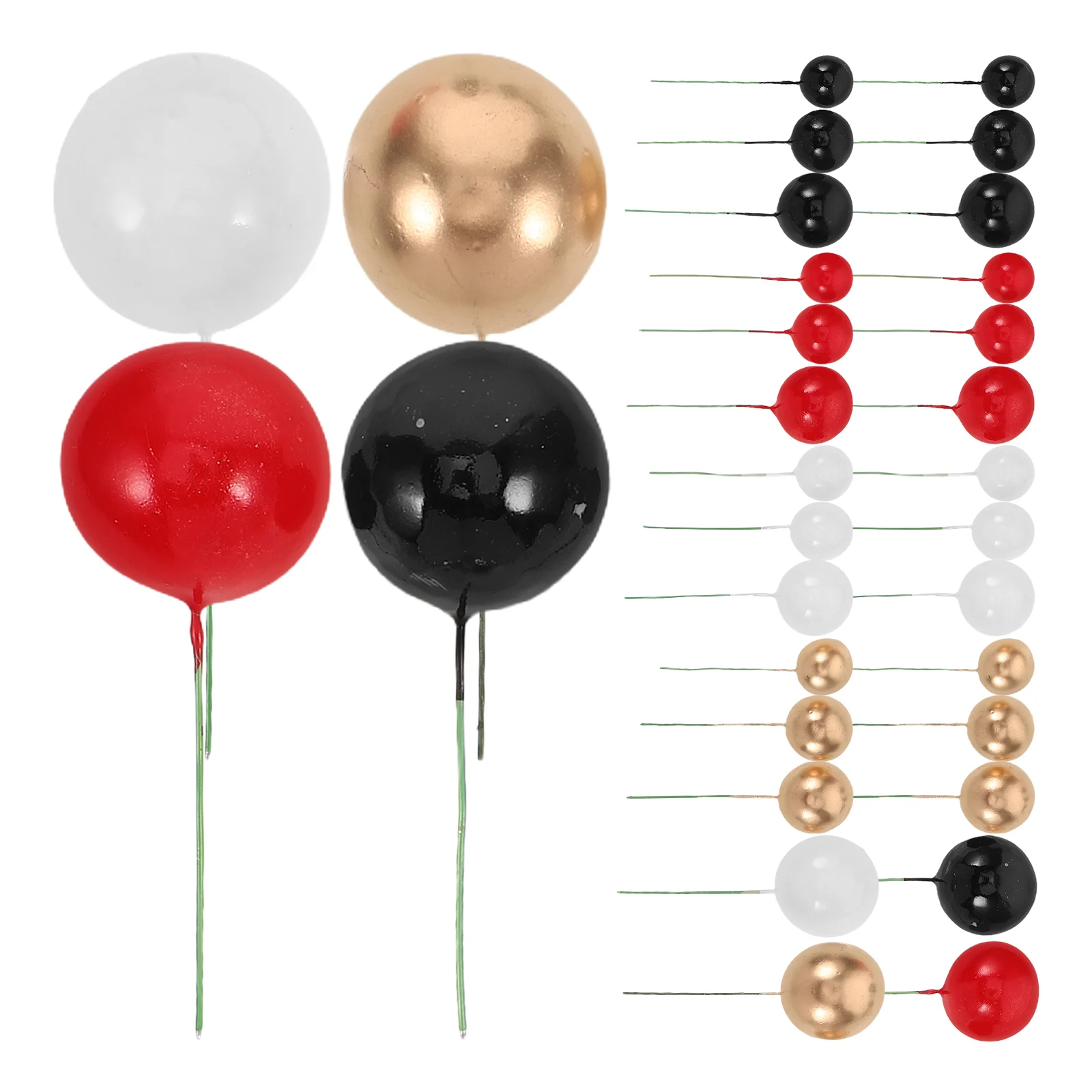 

32pcs Cake Decoration Colorful Ball Mini Hat Sticks Foam Wedding Birthday Party Supplies Versatile Use Lightweight Storage