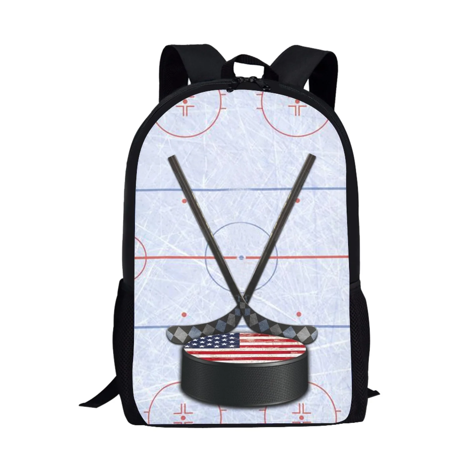 Kids School Bags for Teenager Boys Children Backpack Ice Hockey Puck Print School Satchels Bookbags Schoolbag Student Book Bag
