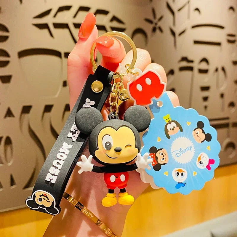 Genuine Disney Mickey Doll Cute Creative Couple Cartoon Animation Bag Pendant Car Keychain Small Gift