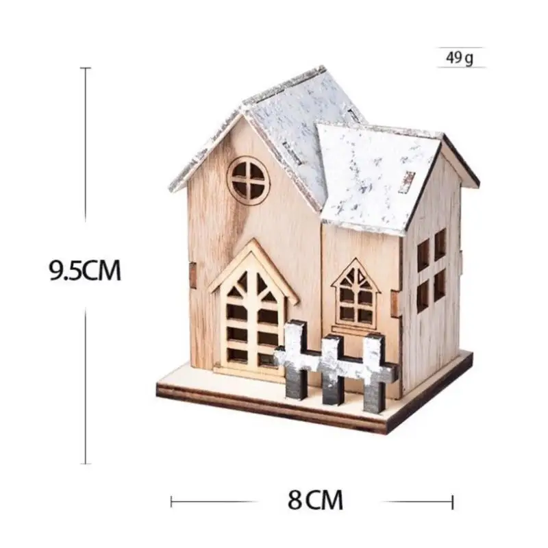 Christmas LED Light Wooden House Luminous  Christmas Decorations Kids Gift