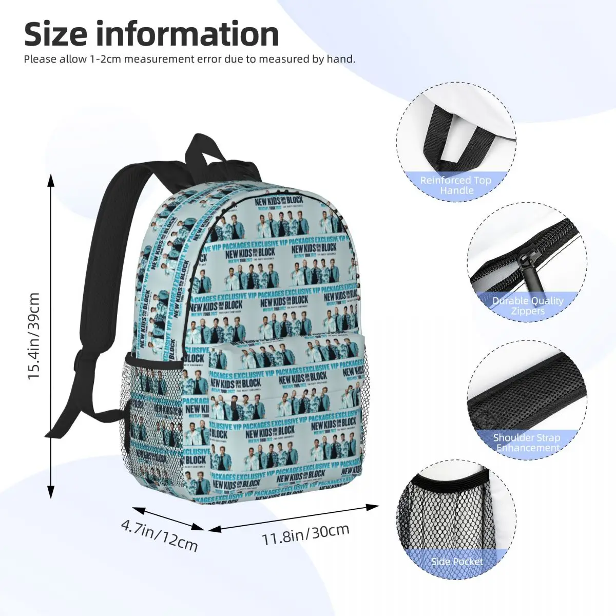 New Kids On The Block Band NKOTB Magic Summer Backpack Daypack Boys Girls BookBag Shoulder Bags for Men Women Kids School Bag
