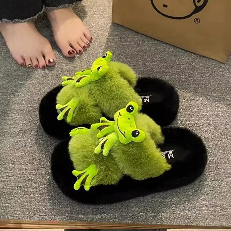 2024 Autumn And Winter Fashion Thick Sole Cotton Slippers Cute Innovative Cartoon Plush Slippers Comfortable Light Casual