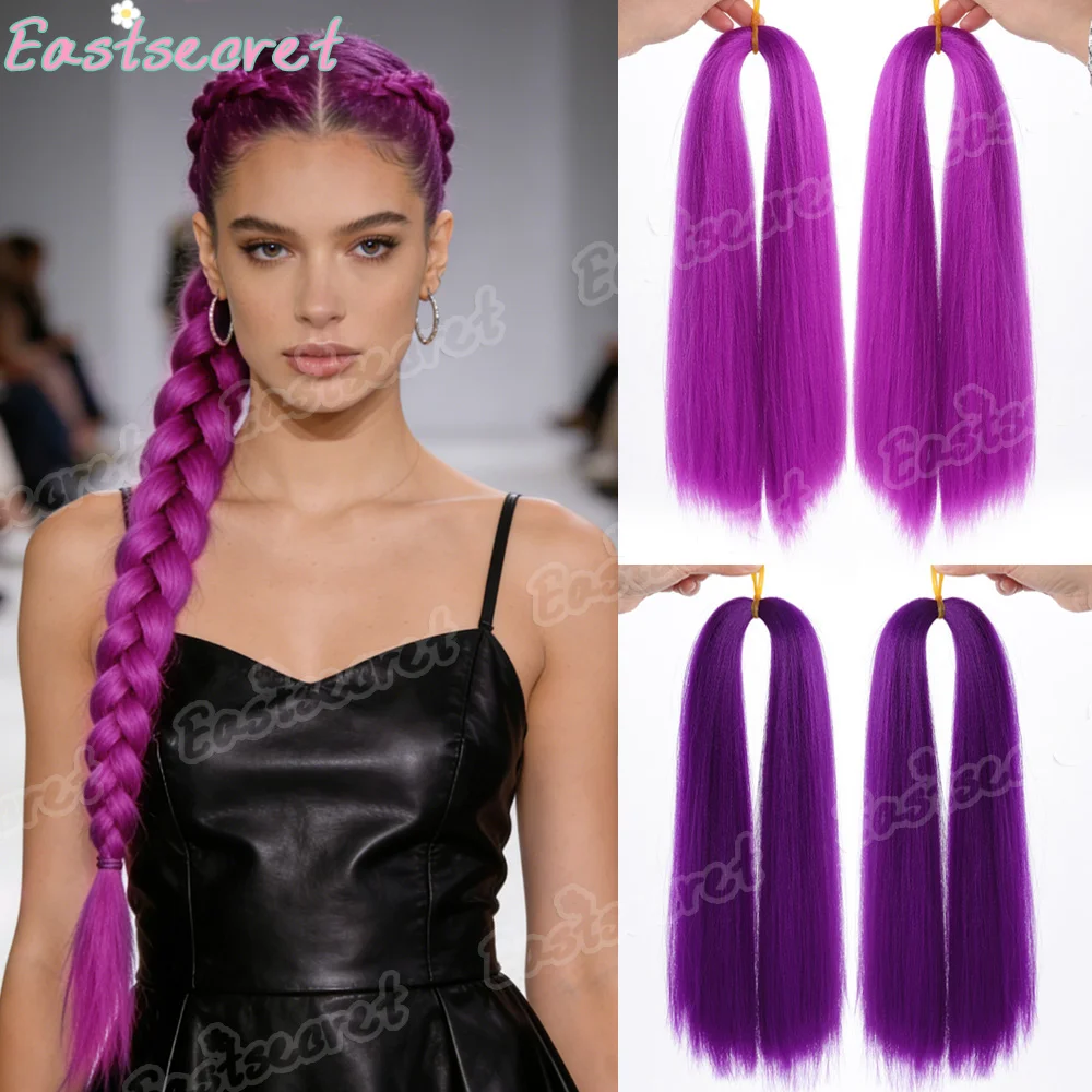 

EAST фиолетовые плетеные волосы, синтетические 14-дюймовые предварительно растянутые косы для детей для использования на Рождество и фестивальную вечеринку