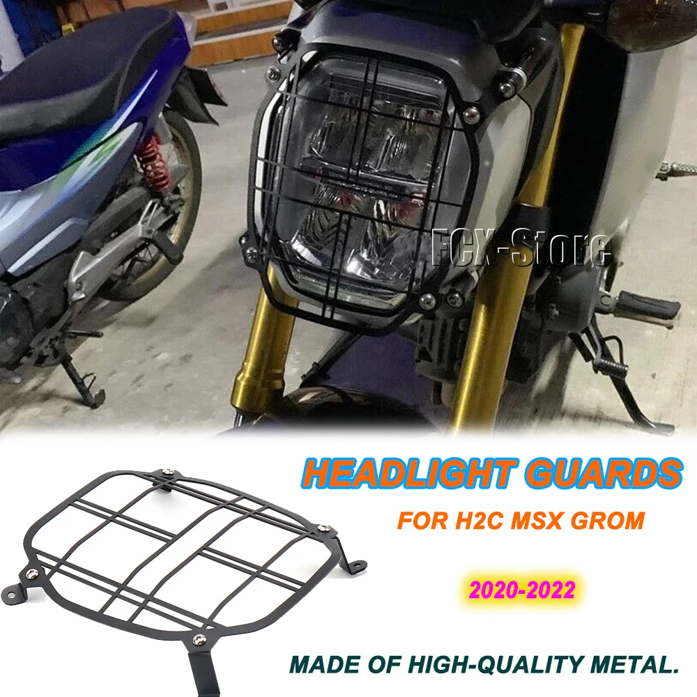 New Motorcycle Headlight Guard Protector Lens Cover Accessories Black For HONDA H2C Msx Grom 2020 2021 2022 H2C MSX GROM