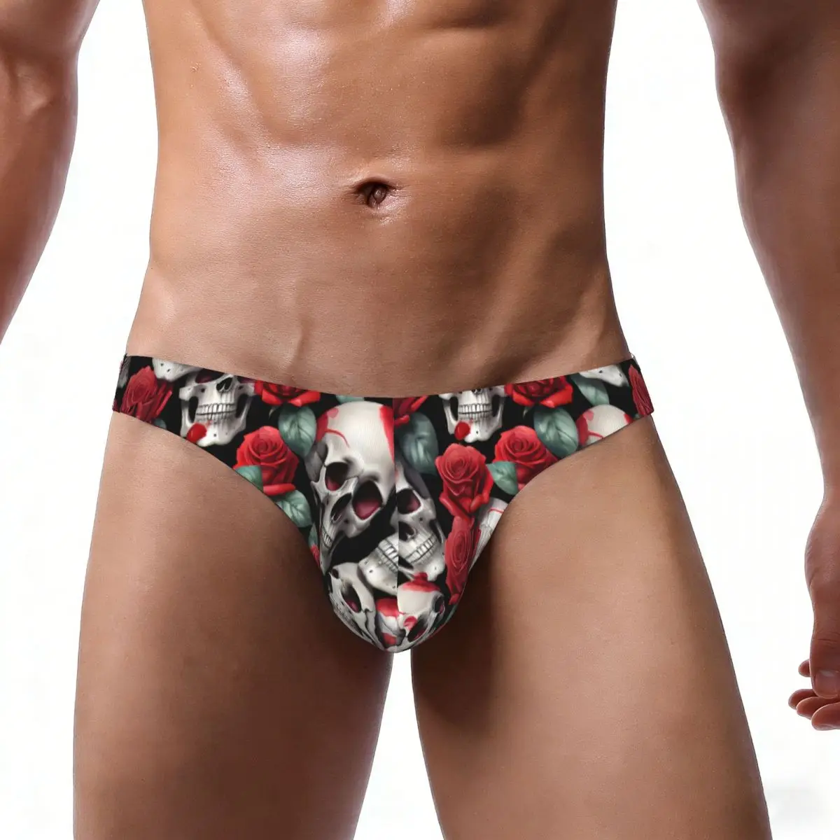 Men's Underwear Briefs Skulls And Roses Sexy Underpants Male Panties Bikini Underwear Ropa Pants - view 2