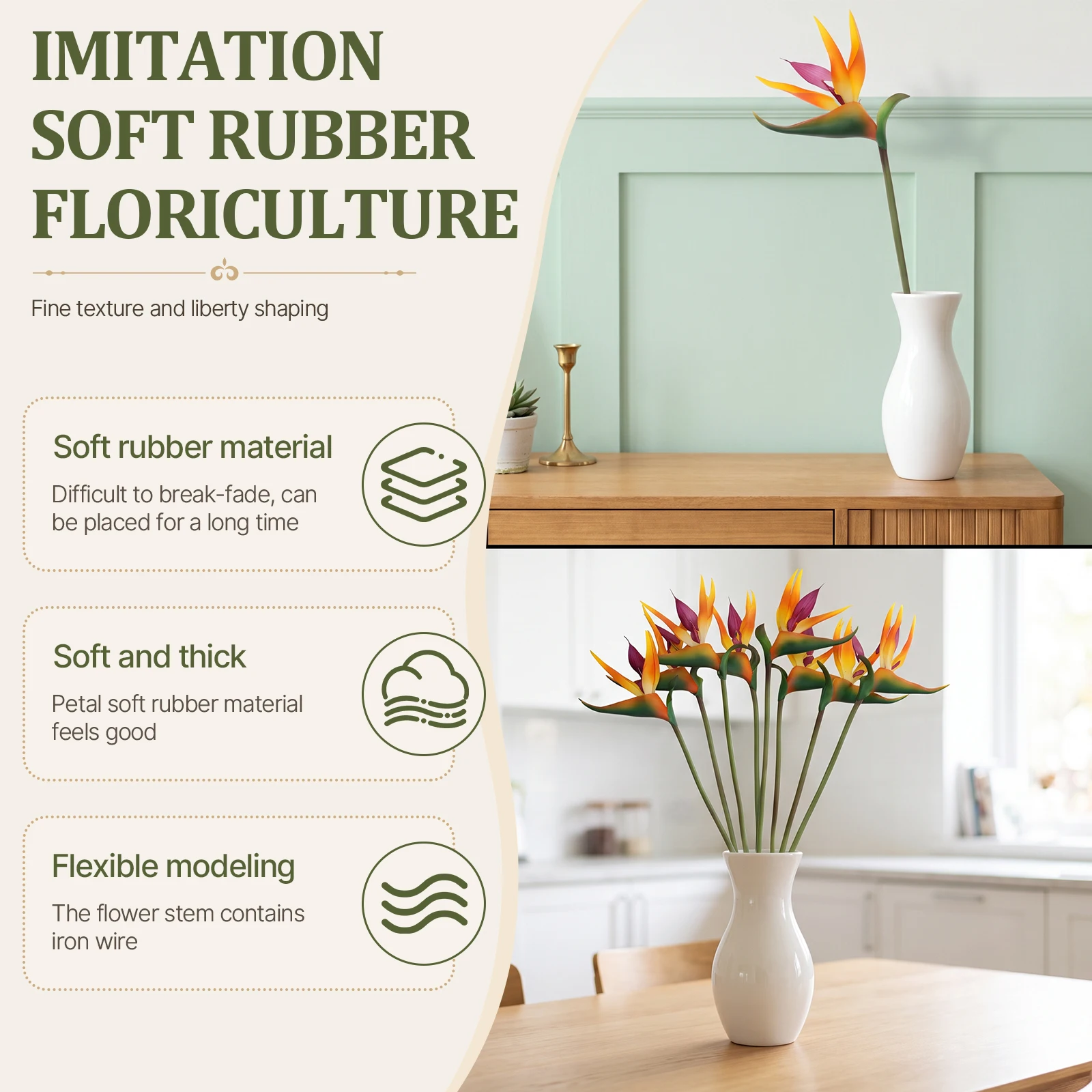 8 Pcs Artificial Bird of Parad - огляд і ціна Bird Paradise Strelitzia