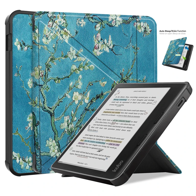 Kobo Libra 컬러 커버 용 케이스 Funda Kobo Libra Color 2024 케이스 스탠드 쉘 Coque 용 7 인치 자기 접이식 스마트 전자 책 케이스