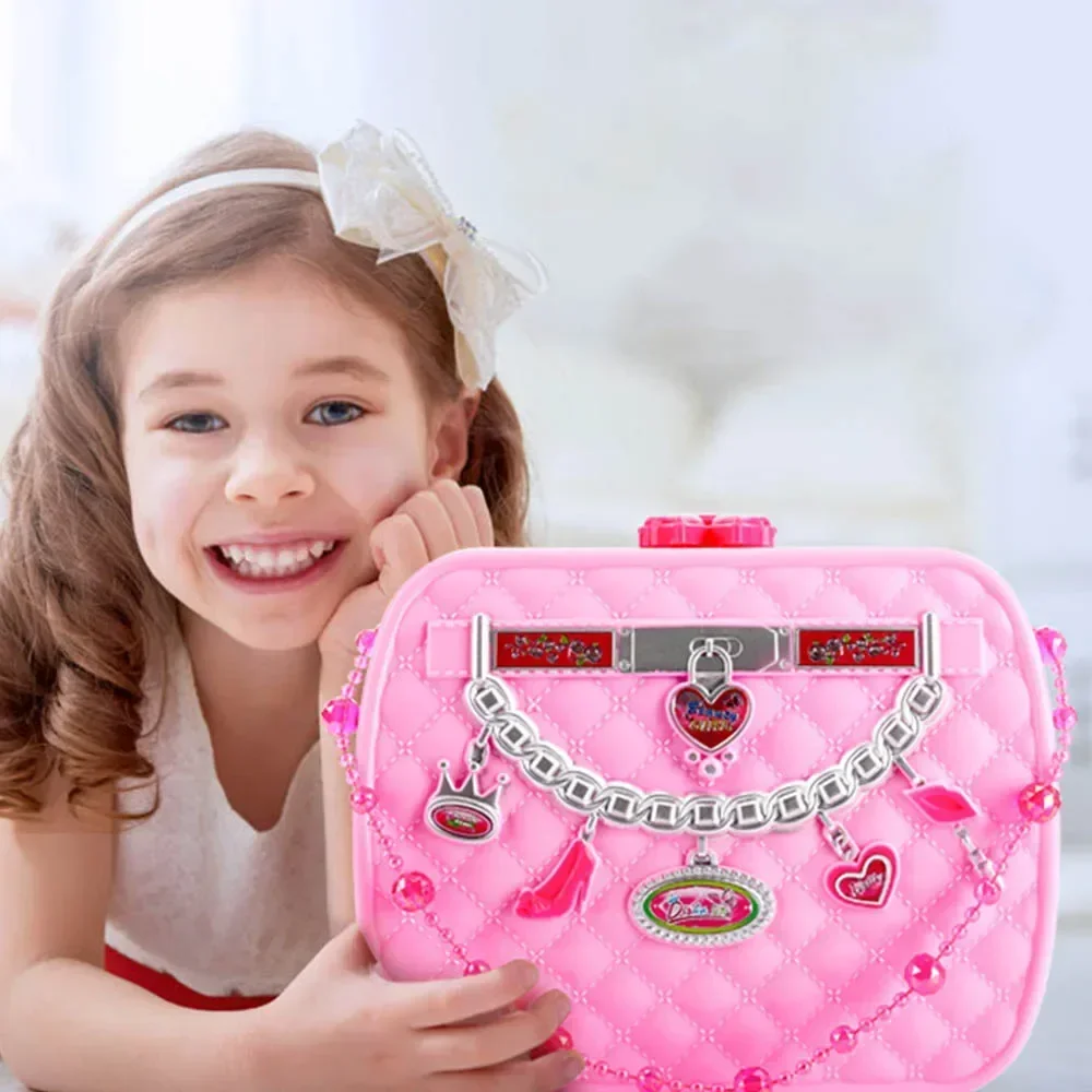 Grappig make-up speelgoed Fantasiespel Kid Make-up Set Veiligheid Niet-giftige make-upkit Speelgoed Meisjes Dressing Cosmetische Reisdoos Meisje Schoonheidsspeeltje