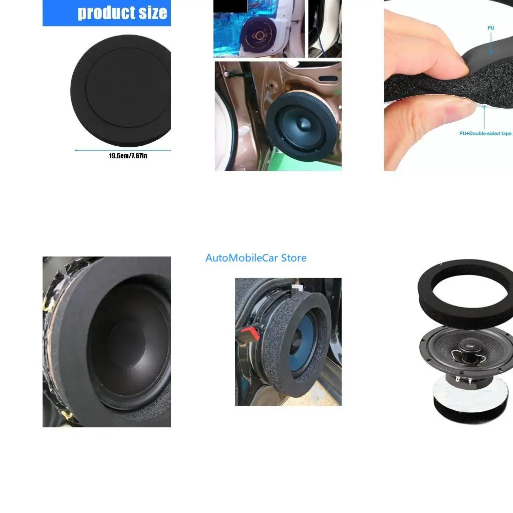 G8TE 4pcs 6.5 Inch Speaker Rings For Car Improve Sound Clear Minimize Door Resonance