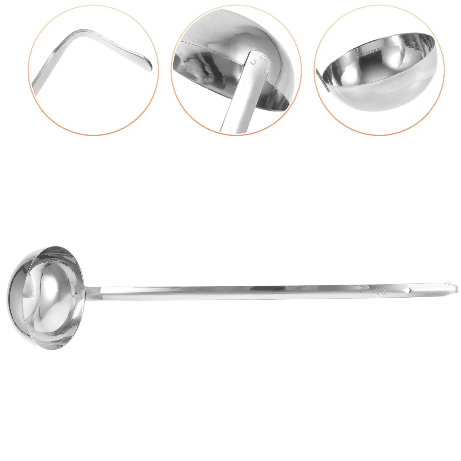 

Long Handle Soup Ladle Stainless Steel Kitchen Tool Non Slip Grip Restaurant Home Serving Spoons Large Food Scoop Water