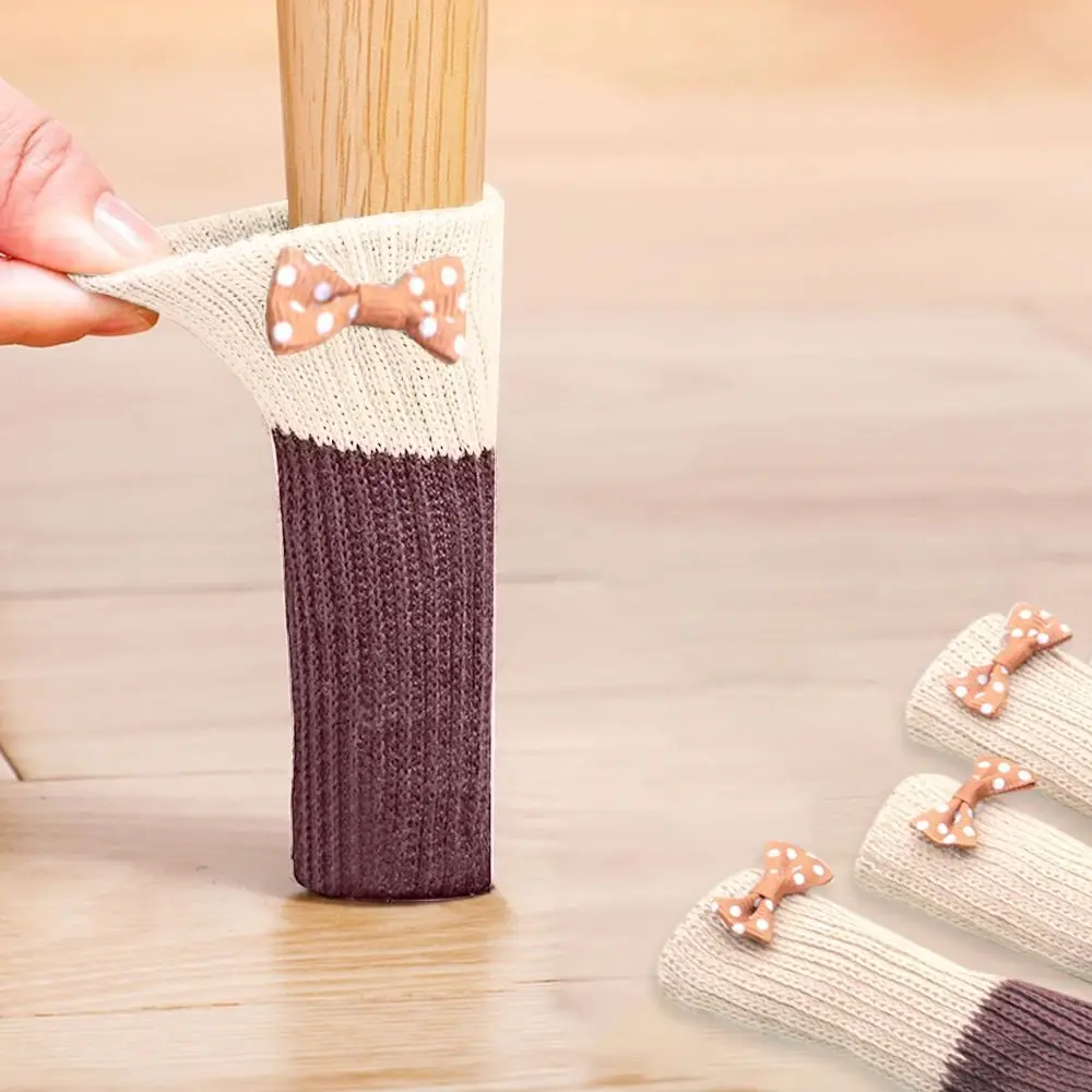 4Pcs Chair Elastic Knitted Socks Furniture Socks Non Slip Chair Leg Feet Covers Pads Table Feet Cap Furniture Booties for Floor