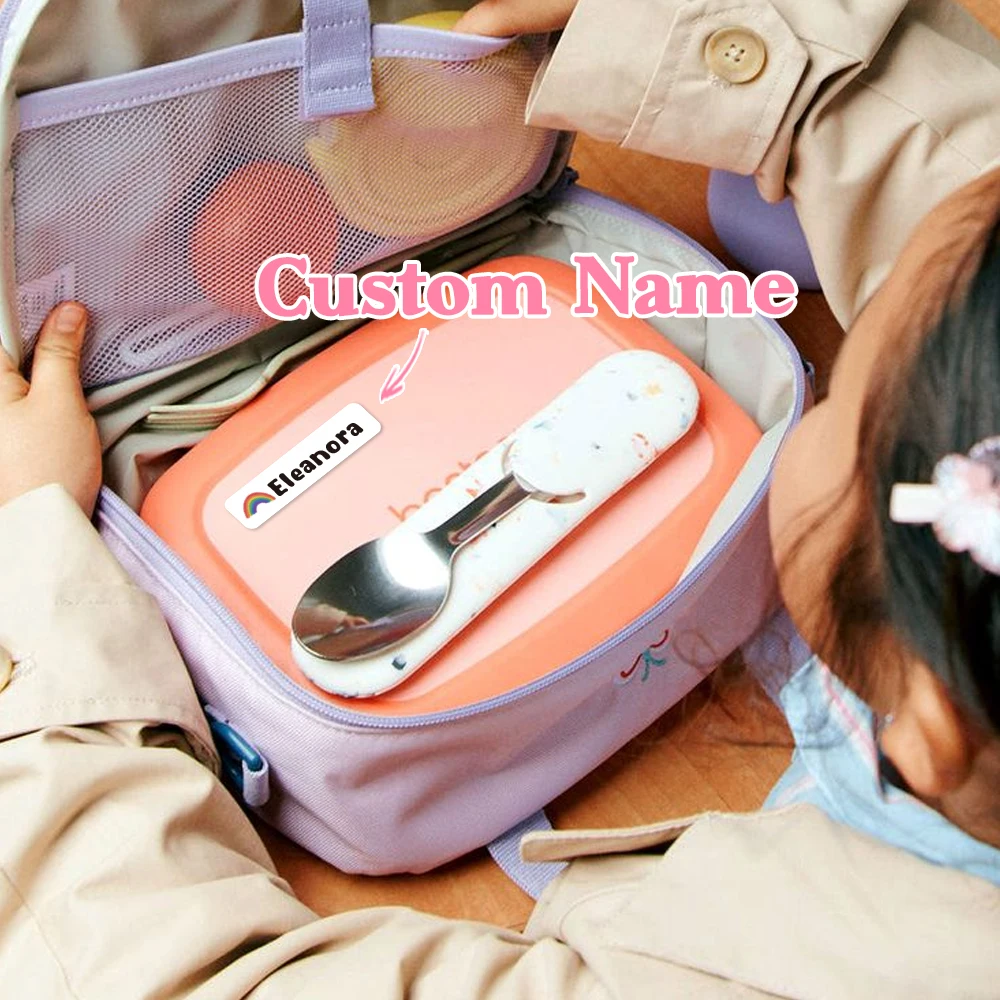 Custom weather Name Sticker,Transparent Waterproof Stickers for Kids,diy Name Labels for School Bag Bottles Box  Mug Uniform