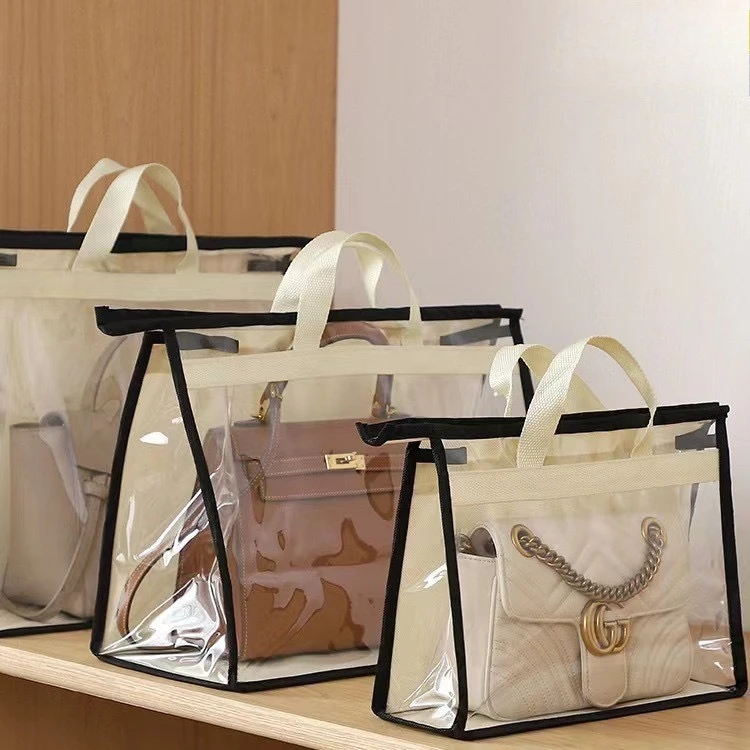 Verdickte PVC transparente wasserdichte Ledertasche staubdichte Aufbewahrungstasche, große Kapazität Kleiderschrank hängende Organizer Tasche