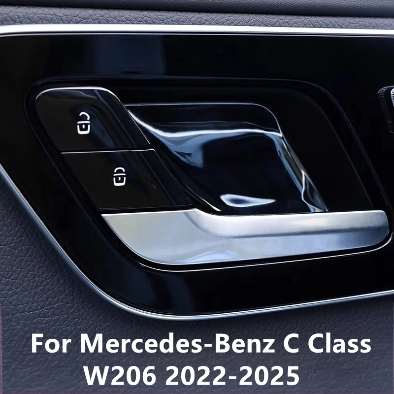

Наклейка на дверную чашу автомобиля, защитная наклейка на внутреннюю дверь, защитная наклейка из нержавеющей стали для Mercedes-Benz C Class W206 2022 2023 2024 2025