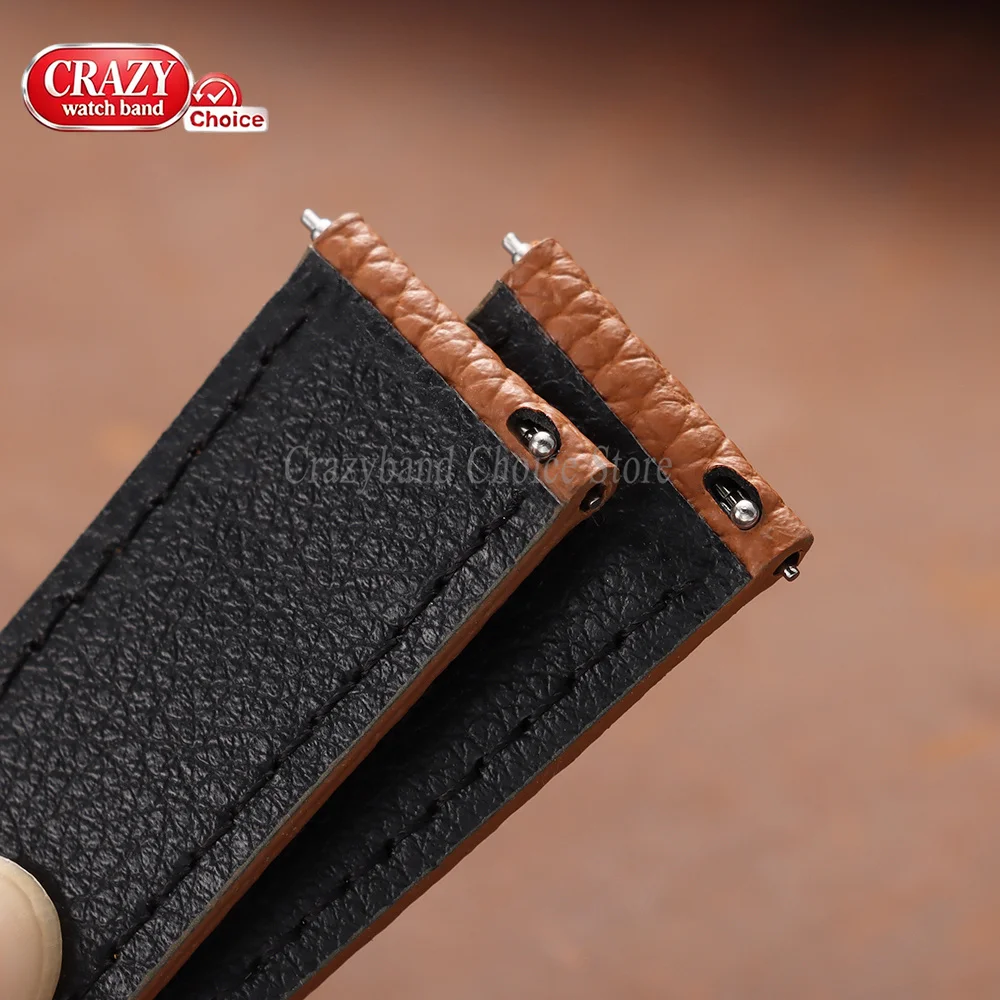 Quick Release Leather Strap 18mm 20mm 22mm Wristband Universal Brown Watch Band Vintage Women Men Replacement Bracelet Accessory