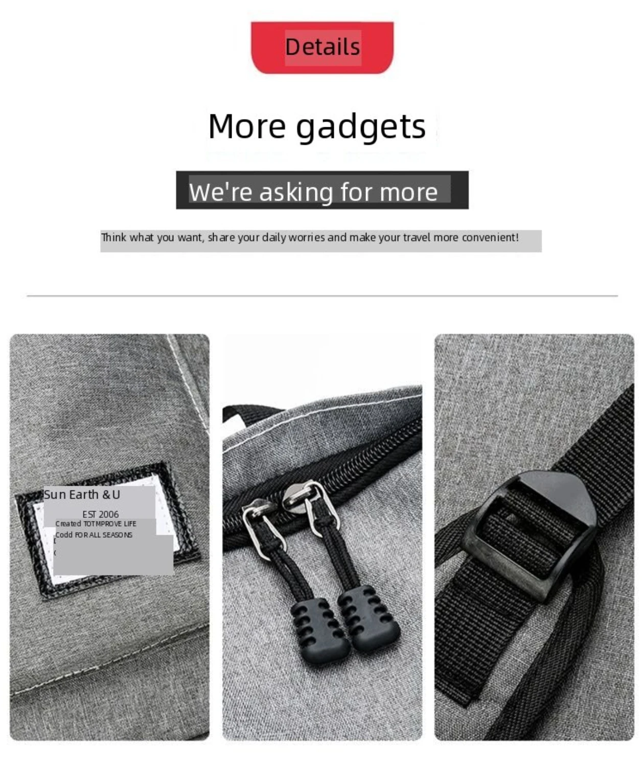 Trendy men and women Minimalist Backpack Versatile Backpack Large Capacity Student Backpack Computer Travel Bag Washable
